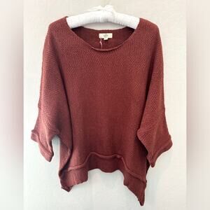 ENTRO | Brown Rust Textured Oversized Boxy Sweater NWT | Size M/L